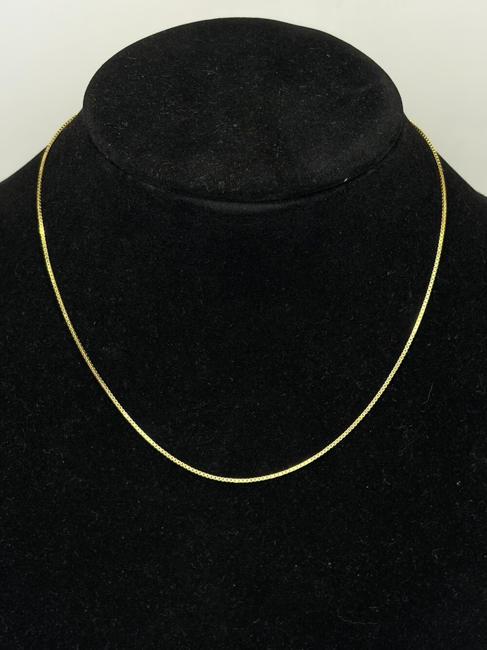 14K Yellow Gold Box Chain Necklace 16” 3.2g 1.5mm Italian Fine Jewelry